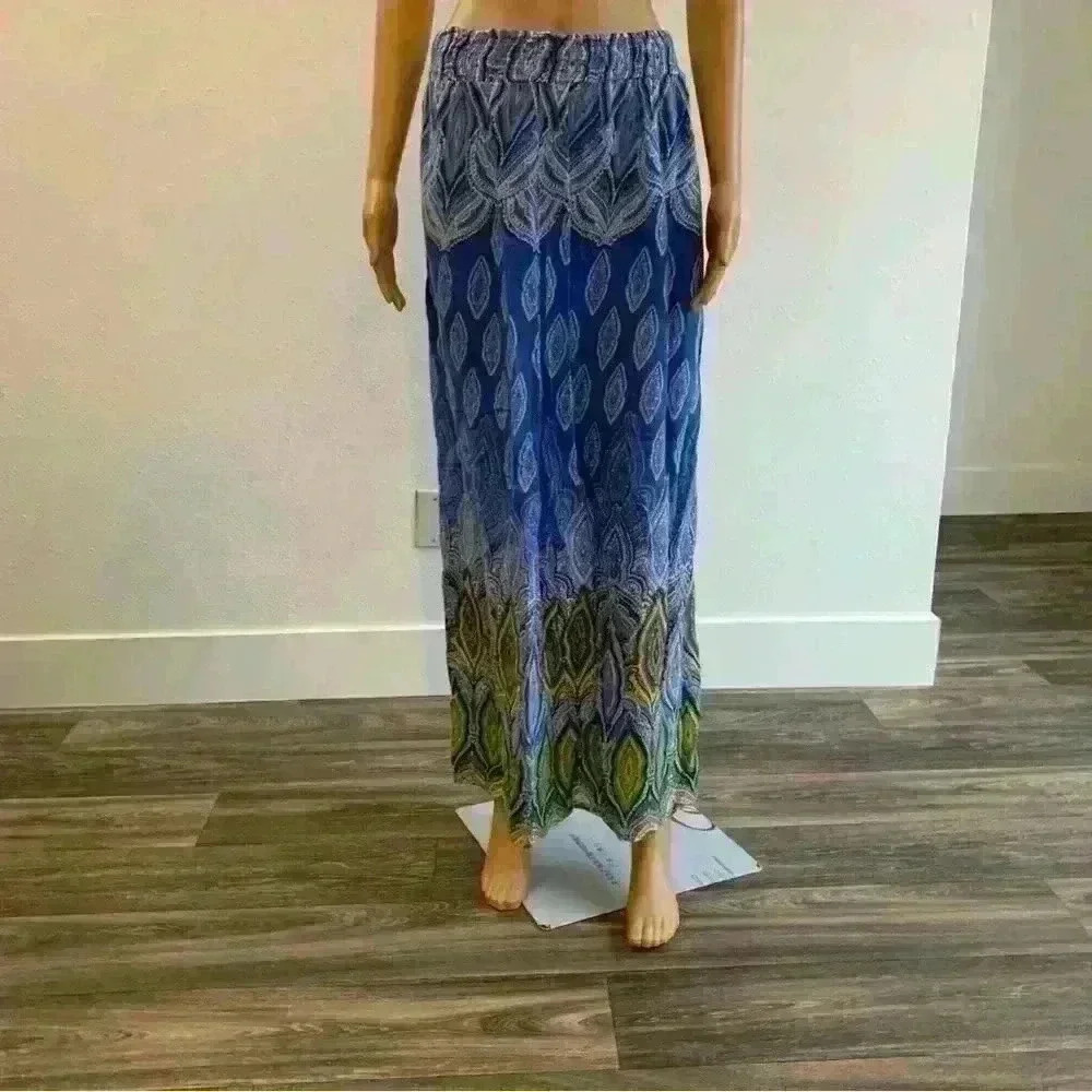 Vintage Havana, Medium, Maxi skirt, blue, yellow